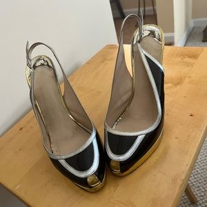 Authentic Christian Louboutin Peep tow sling backs